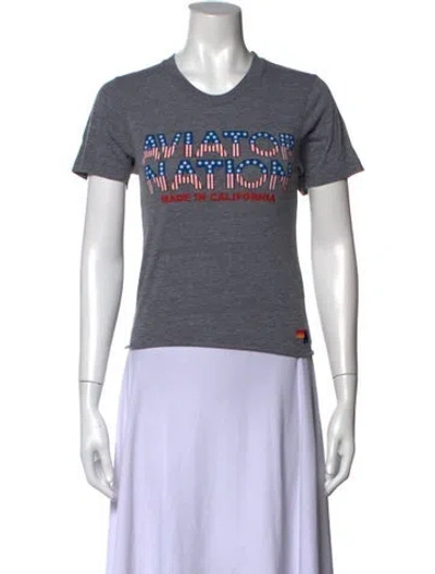 Pre-owned Aviator Nation Graphic Print Crew Neck T-shirt In Grey