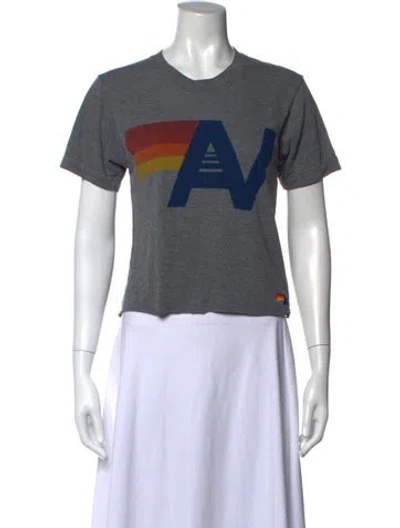 Pre-owned Aviator Nation Graphic Print Crew Neck T-shirt In Grey