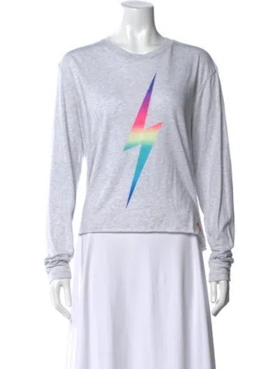 Pre-owned Aviator Nation Graphic Print Crew Neck T-shirt In Grey