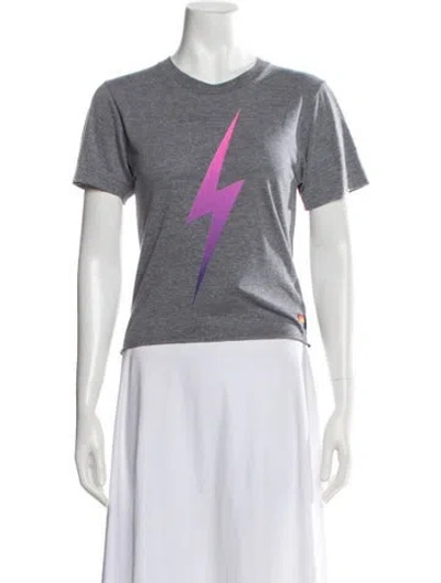 Pre-owned Aviator Nation Graphic Print Crew Neck T-shirt In Grey