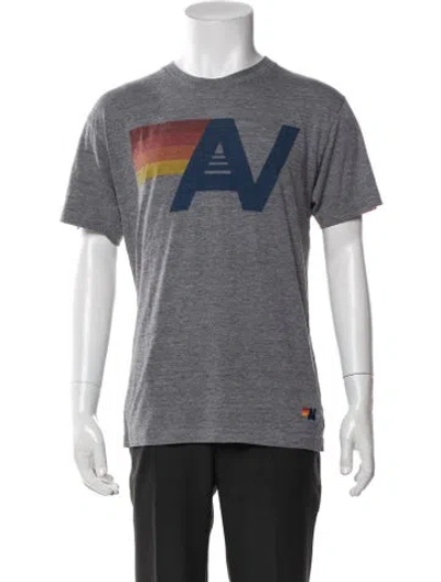 Pre-owned Aviator Nation Graphic Print Crew Neck T-shirt In Grey