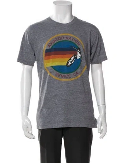 Pre-owned Aviator Nation Graphic Print Crew Neck T-shirt In Grey