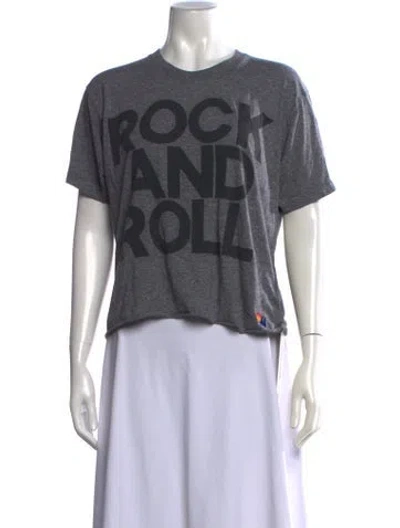 Pre-owned Aviator Nation Graphic Print Crew Neck T-shirt In Grey