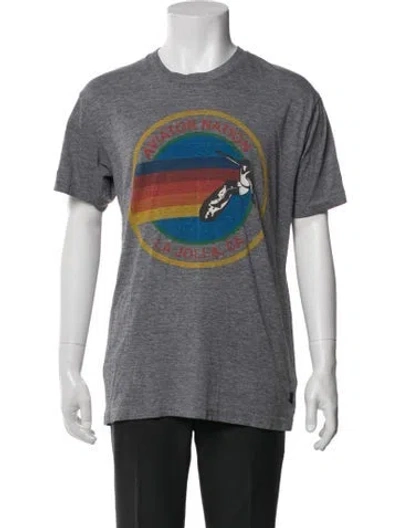 Pre-owned Aviator Nation Graphic Print Crew Neck T-shirt In Grey