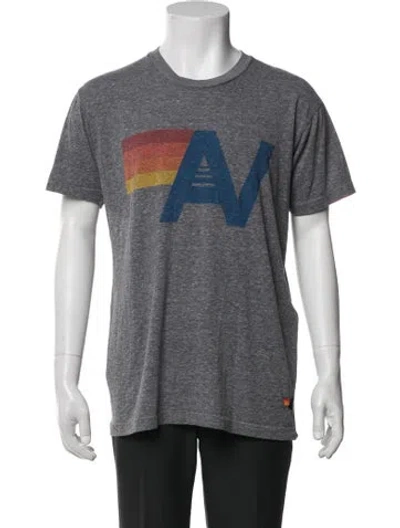 Pre-owned Aviator Nation Graphic Print Crew Neck T-shirt In Grey
