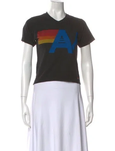 Pre-owned Aviator Nation Graphic Print Crew Neck T-shirt In Multi