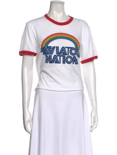 Pre-owned Aviator Nation Graphic Print Crew Neck T-shirt In Multi