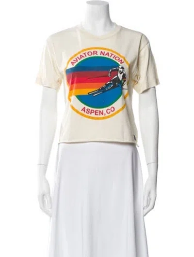 Pre-owned Aviator Nation Graphic Print Crew Neck T-shirt In Multi