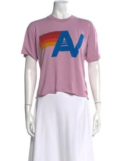 Pre-owned Aviator Nation Graphic Print Crew Neck T-shirt In Multi