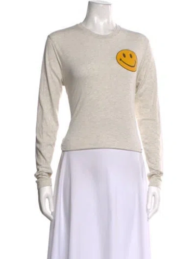 Pre-owned Aviator Nation Graphic Print Crew Neck T-shirt In Neutral