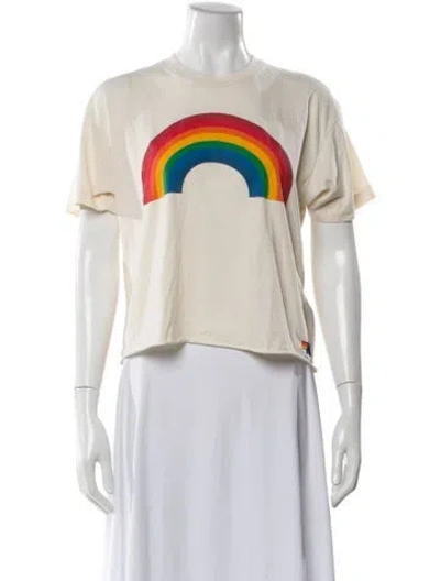 Pre-owned Aviator Nation Graphic Print Crew Neck T-shirt In Neutral