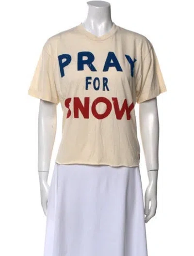 Pre-owned Aviator Nation Graphic Print Crew Neck T-shirt In Neutral