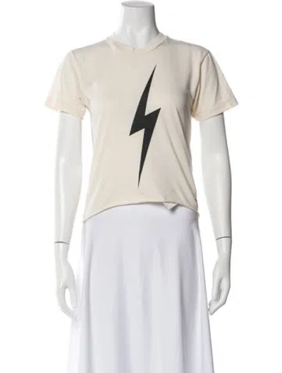 Pre-owned Aviator Nation Graphic Print Crew Neck T-shirt In Neutral