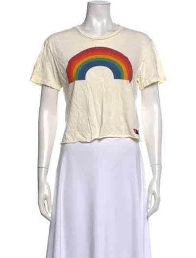 Pre-owned Aviator Nation Graphic Print Crew Neck T-shirt In Neutral