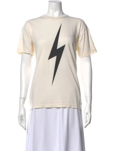 Pre-owned Aviator Nation Graphic Print Crew Neck T-shirt In Neutral