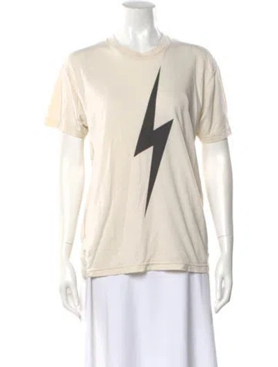 Pre-owned Aviator Nation Graphic Print Crew Neck T-shirt In Neutral