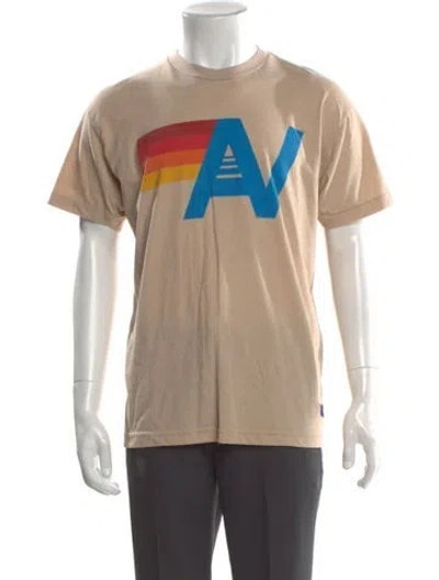 Pre-owned Aviator Nation Graphic Print Crew Neck T-shirt In Neutral