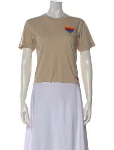 Pre-owned Aviator Nation Graphic Print Crew Neck T-shirt In Neutral