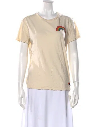 Pre-owned Aviator Nation Graphic Print Crew Neck T-shirt In Neutral