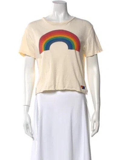 Pre-owned Aviator Nation Graphic Print Crew Neck T-shirt In Neutral