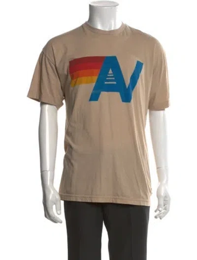 Pre-owned Aviator Nation Graphic Print Crew Neck T-shirt In Neutral