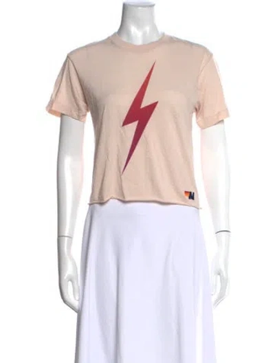 Pre-owned Aviator Nation Graphic Print Crew Neck T-shirt In Neutral