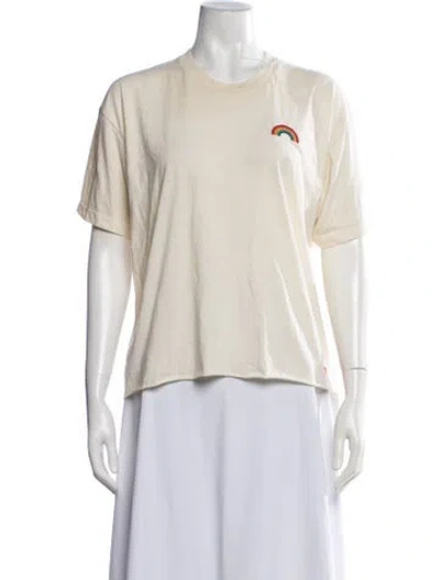 Pre-owned Aviator Nation Graphic Print Crew Neck T-shirt In Neutrals