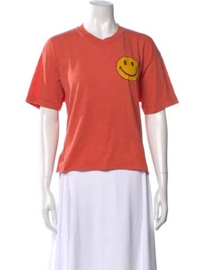 Pre-owned Aviator Nation Graphic Print Crew Neck T-shirt In Orange