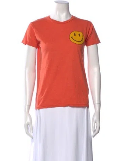 Pre-owned Aviator Nation Graphic Print Crew Neck T-shirt In Orange