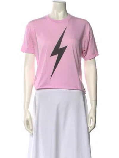 Pre-owned Aviator Nation Graphic Print Crew Neck T-shirt In Pink