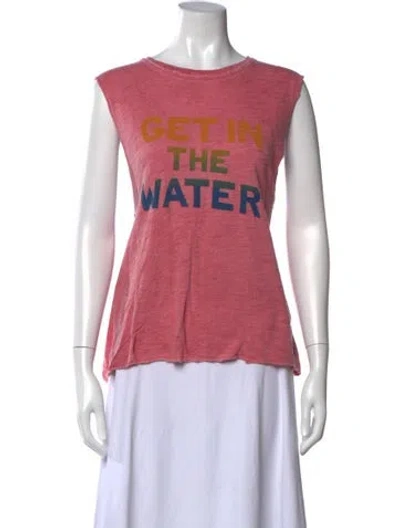 Pre-owned Aviator Nation Graphic Print Crew Neck T-shirt In Pink