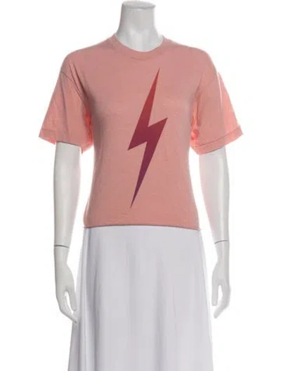 Pre-owned Aviator Nation Graphic Print Crew Neck T-shirt In Pink