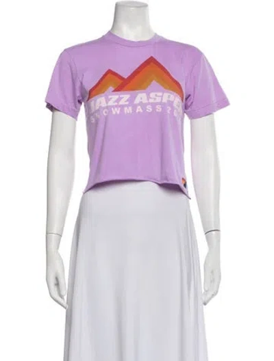 Pre-owned Aviator Nation Graphic Print Crew Neck T-shirt In Purple