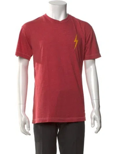 Pre-owned Aviator Nation Graphic Print Crew Neck T-shirt In Red