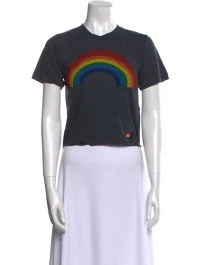 Pre-owned Aviator Nation Graphic Print Crew Neck T-shirt W/ Tags In Gray