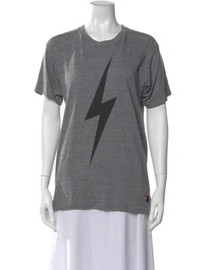 Pre-owned Aviator Nation Graphic Print Crew Neck T-shirt W/ Tags In Gray