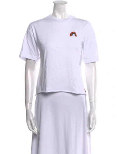 Pre-owned Aviator Nation Graphic Print Crew Neck T-shirt In White
