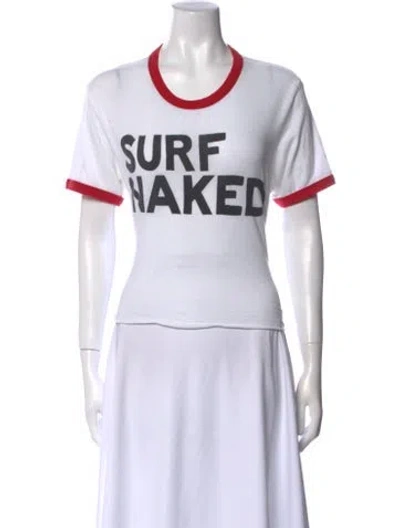 Pre-owned Aviator Nation Graphic Print Crew Neck T-shirt In White