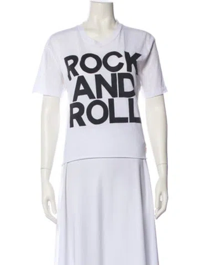 Pre-owned Aviator Nation Graphic Print Crew Neck T-shirt In White