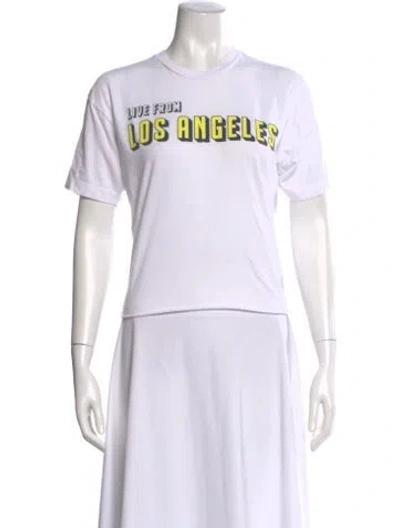 Pre-owned Aviator Nation Graphic Print Crew Neck T-shirt In White