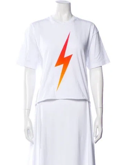 Pre-owned Aviator Nation Graphic Print Crew Neck T-shirt In White