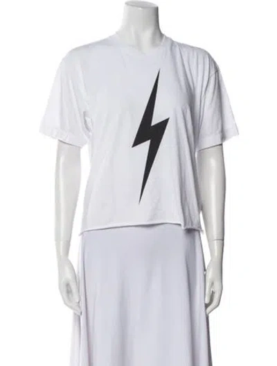 Pre-owned Aviator Nation Graphic Print Crew Neck T-shirt In White