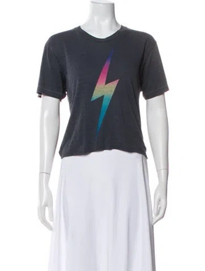Pre-owned Aviator Nation Graphic Print Crew Neck T-shirt In White