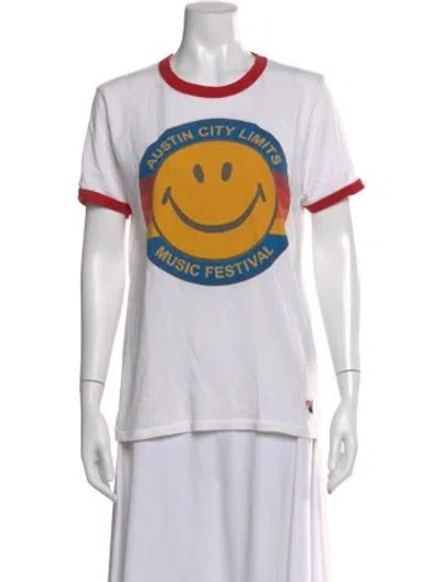 Pre-owned Aviator Nation Graphic Print Crew Neck T-shirt In White
