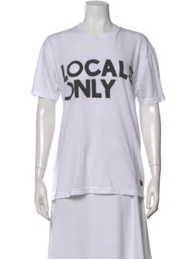 Pre-owned Aviator Nation Graphic Print Crew Neck T-shirt In White