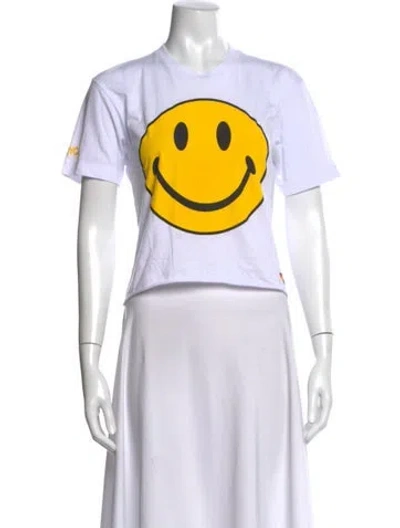 Pre-owned Aviator Nation Graphic Print Crew Neck T-shirt In White