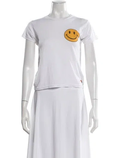 Pre-owned Aviator Nation Graphic Print Crew Neck T-shirt In White