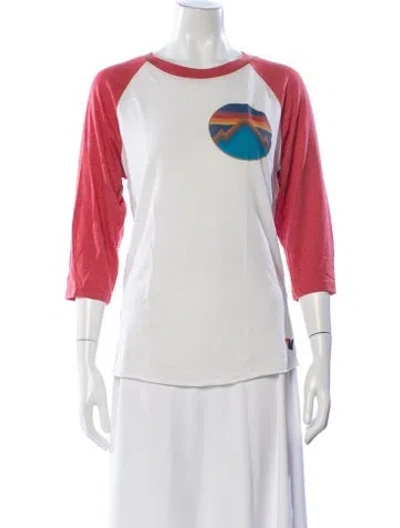 Pre-owned Aviator Nation Graphic Print Crew Neck T-shirt In White