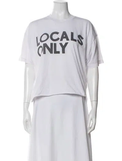 Pre-owned Aviator Nation Graphic Print Crew Neck T-shirt In White