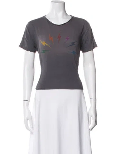 Pre-owned Aviator Nation Graphic Print Crew Neck T-shirt In White